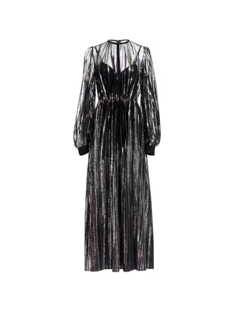 Elie Saab sequin-embroidered tulle maxi dress Black D1018NR26YA060