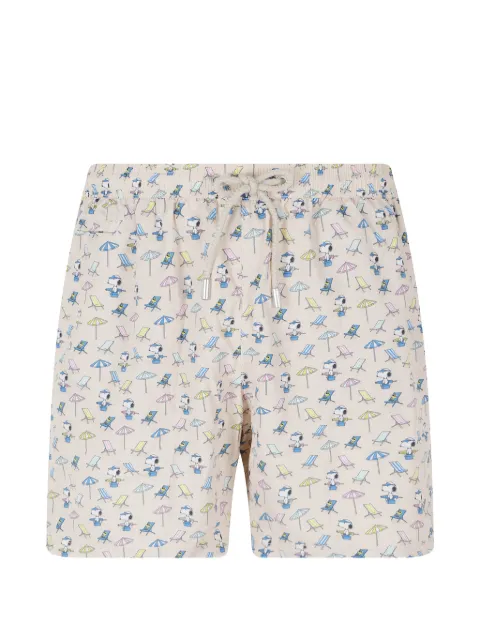 MC2 Saint Barth Lighting Micro Snoopy-print drawstring swim shorts Neutrals LIGHTINGMICROFANTASY098