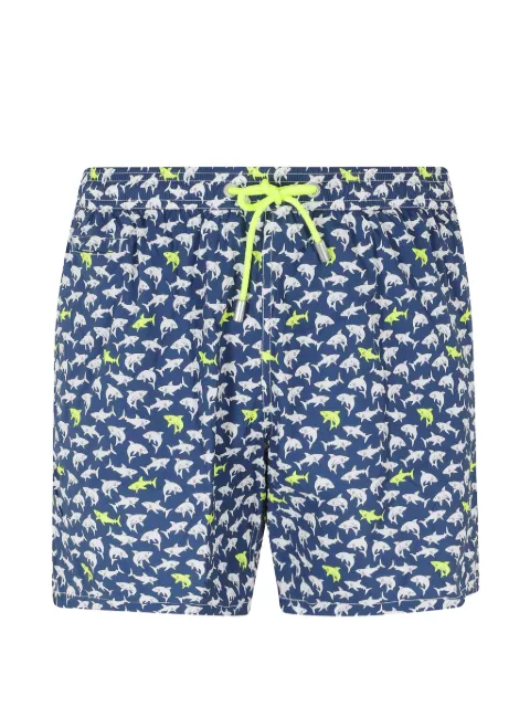 MC2 Saint Barth Lighting Micro shark-print swim shorts Blue LIG001607507L