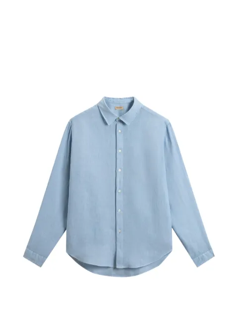 Woolrich garment-dyed linen shirt Blue CFWOSI2013MRUT5284