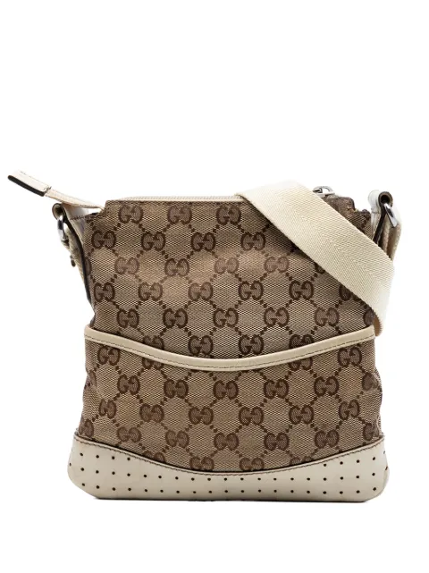 Gucci Pre-Owned 2000-2015 Small GG Canvas Perforated crossbody bag White 51BMCHQOONI3FBQE