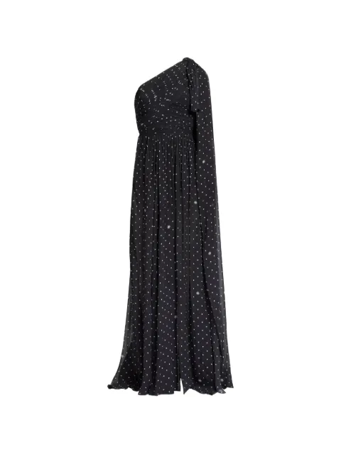 Elie Saab one-shoulder polka-dot maxi dress Black D1009PR26SI001