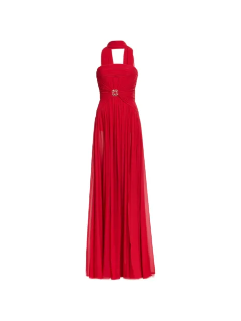 Elie Saab ruched silk maxi dress Red D0997AR26SI001