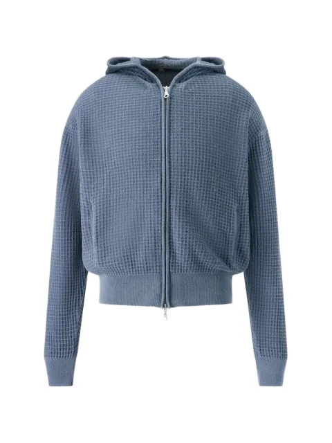 COOR waffle cotton hoodie Blue CXG2KT08KWDN
