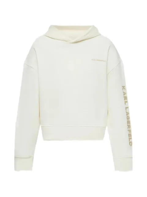 Karl Lagerfeld logo-embroidery hoodie Neutrals B2W20003B09