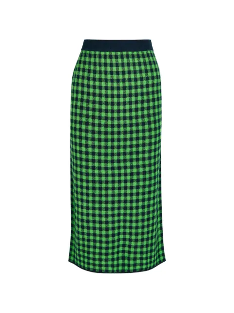 Guest In Residence checked midi skirt Green W41922AF