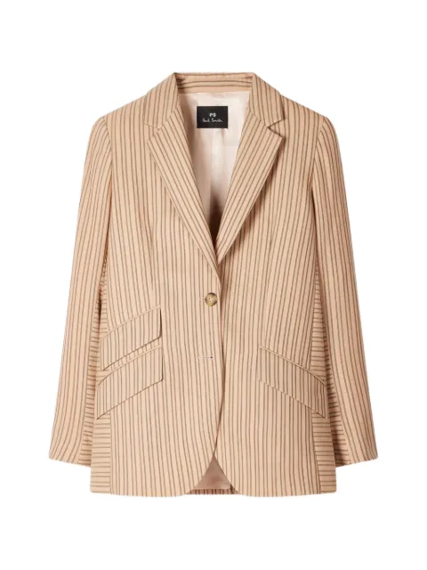 PS Paul Smith single-breasted striped blazer Neutrals W2R431JV31425