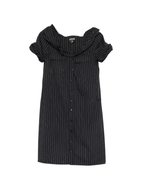 Jean Paul Gaultier Pre-Owned 2000s pinstripe off-the-shoulder mini dress Black JG600AZF