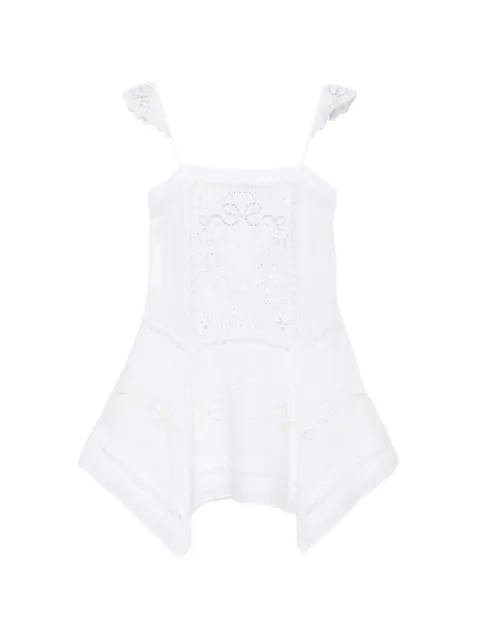 Self-Portrait lace trim mini dress White AC26005SW