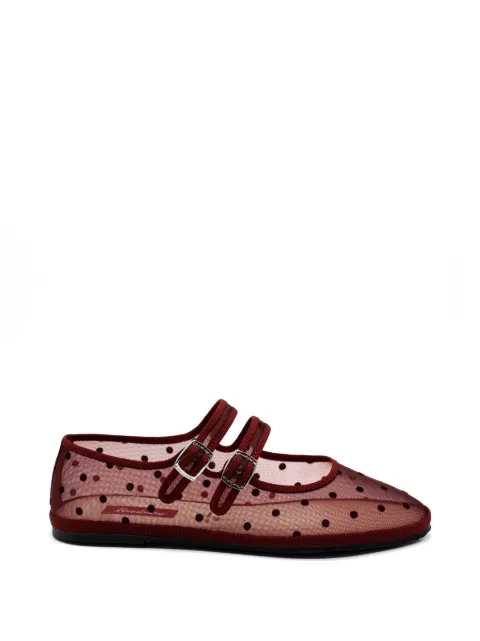 Gondolina Mary Jane polka-dot ballet flats White GBB07MHB