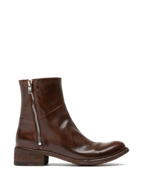 Officine Creative Lison zip leather boots Brown OCDLISO066IGNIS2135