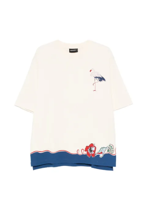 DSQUARED2 Aloha-print T-shirt Neutrals S71GD1644D20020