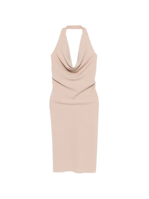 Moschino Pre-Owned 2000s cowl-neck halterneck dress Neutrals MO280AZK