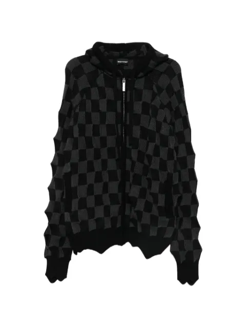 MADFRENZY checkerboard hoodie Black MFSS26H3BLL