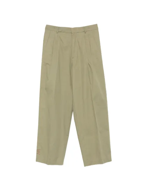AMARANTO pleated-front trousers Green B6AB0016