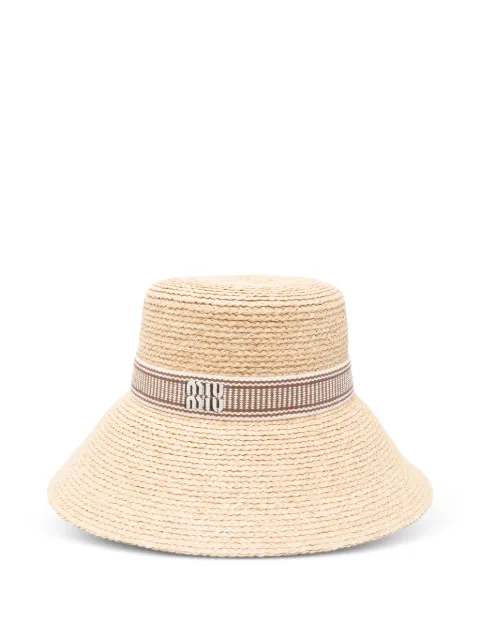 Miu Miu raffia hat Neutrals 5HC2452IH4