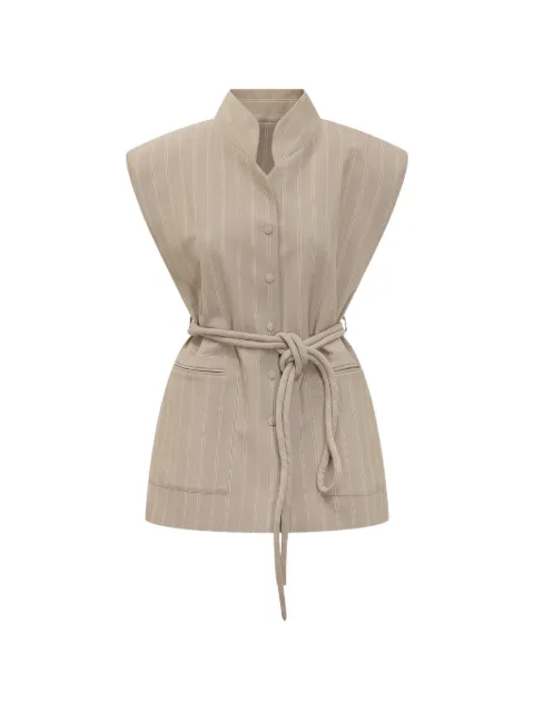 moms pants striped belted jacket Neutrals 155