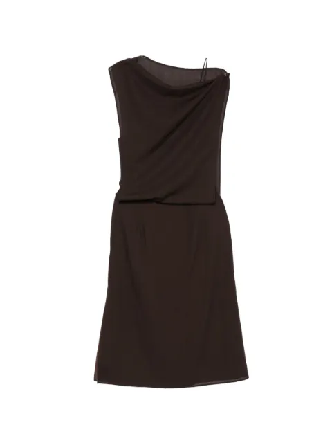 VIKTORIA CHAN sataya draped shif skirt and top set Brown SS26018BR