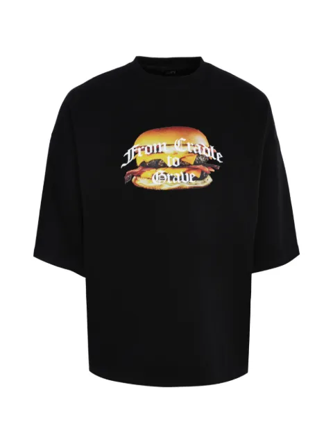 Tee Library Burger print t-shirt Black CH0817OTBK