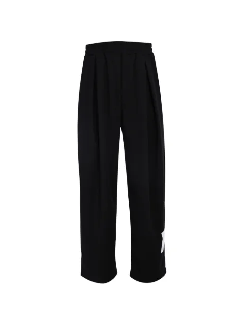 Tee Library Rip-off pleated logo-patch trousers Black CH0846BPBK