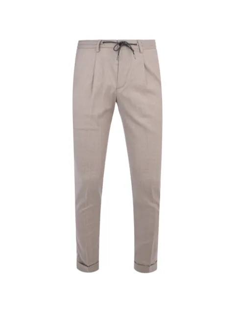 Luciano Barbera pleated drawstring trousers Neutrals 11461121061