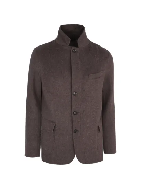 Luciano Barbera high-neck button-up jacket Brown 11106106602
