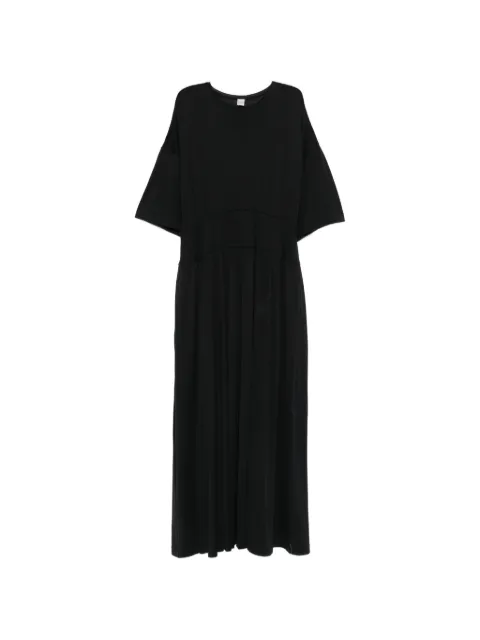TOTEME short-sleeve pleated midi dress Black 253WRD0253FB0447001