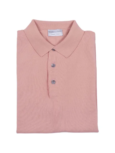 Settefili Cashmere buttoned polo shirt Pink POLOKINM