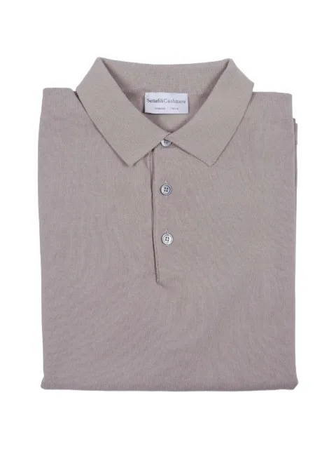 Settefili Cashmere knitted polo shirt Neutrals POLOKINM