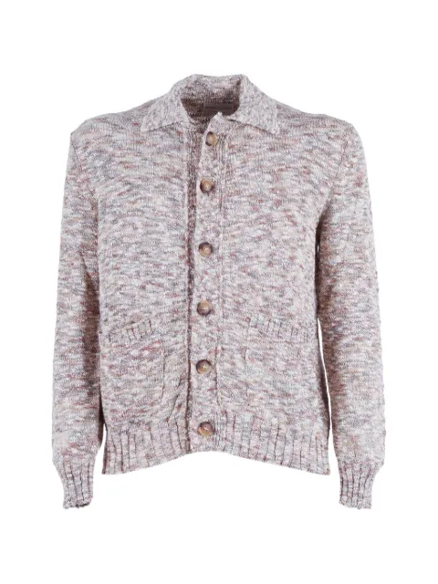 Settefili Cashmere tweed-knit polo-collar cardigan Neutrals RANIK6PGB
