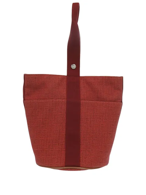Hermès Pre-Owned 2000-2026 Toile Saxo MM bucket bag Orange JJGLMSY1DGZT1OXU
