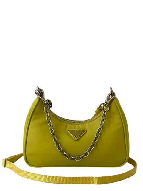Prada Pre-Owned 2019-2026 Mini Tessuto Re Edition 2005 satchel Yellow 2G4BKVAP5Z8B2RA1
