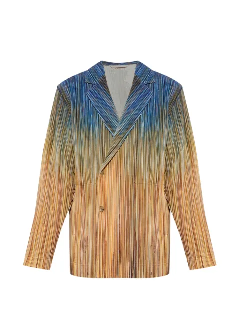 Homme Plissé Issey Miyake Paint Brush Close-Up double-breasted blazer Brown HP66JD216