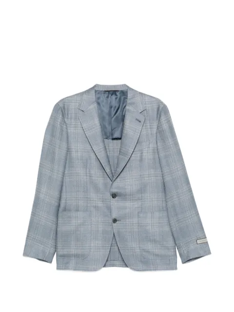 Canali checked two-button blazer Blue CF0599724275