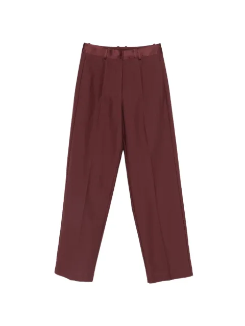 Forte Forte satin-waistband pressed-crease trousers Red 14813