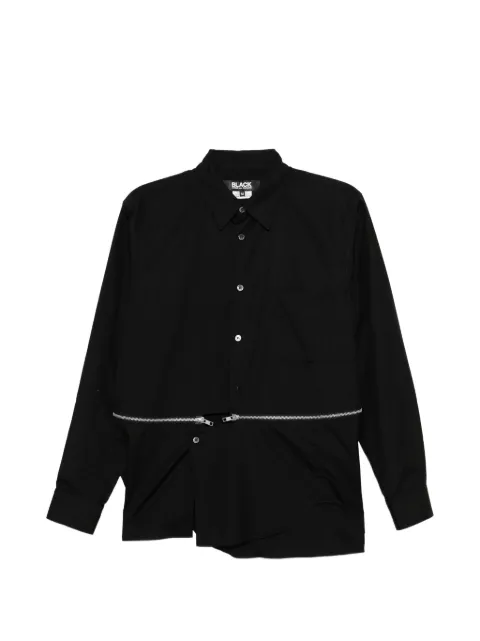 Black Comme Des Garçons zip-detail cotton shirt Black 1QB001052