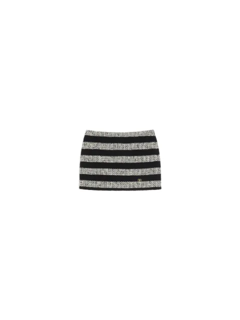 Valentino Garavani mini skirt in maxi stripe tweed Black BRAF91ADP