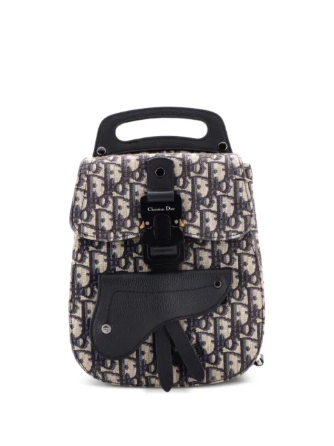 Christian Dior Pre-Owned Saddle Oblique Canvas Mini backpack Blue TJN5QMW9QVLYZUSQ