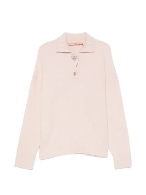 Nº21 crystal-embellished spread-collar sweater Pink A0087081