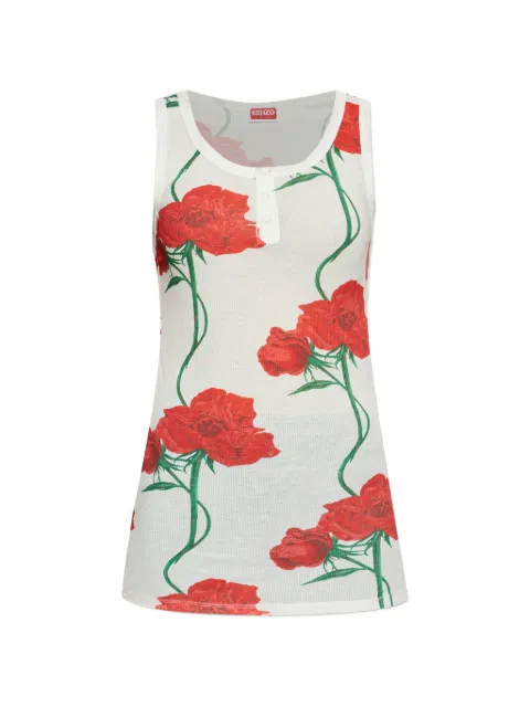 Kenzo Archive Roe floral-print tank top White FG52TO5064RD