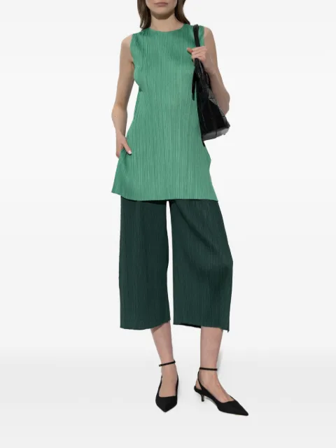 Pleats Please Issey Miyake plissé-effect trousers Green PP66JF134