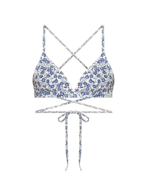 ISABEL MARANT Solange floral-print bikini top Neutrals SG0003FCD1P01I