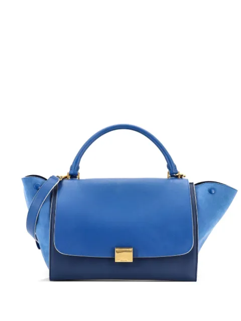 Celine Pre-Owned Trapeze Bag Leather Medium satchel Blue YE61DP2VP75V3UVS