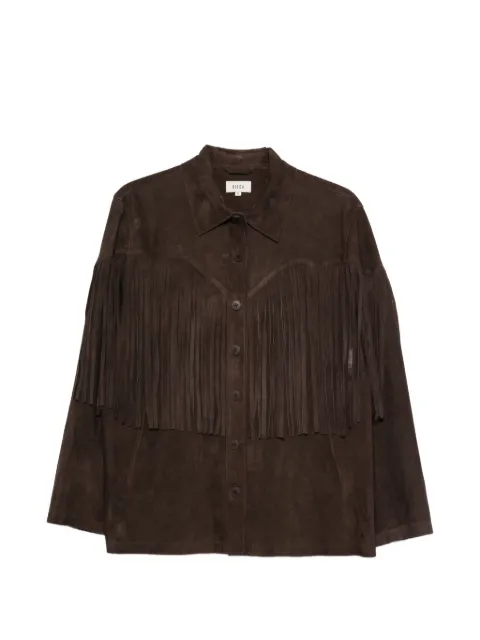 Diega fringed-detail suede shirt Brown 11350