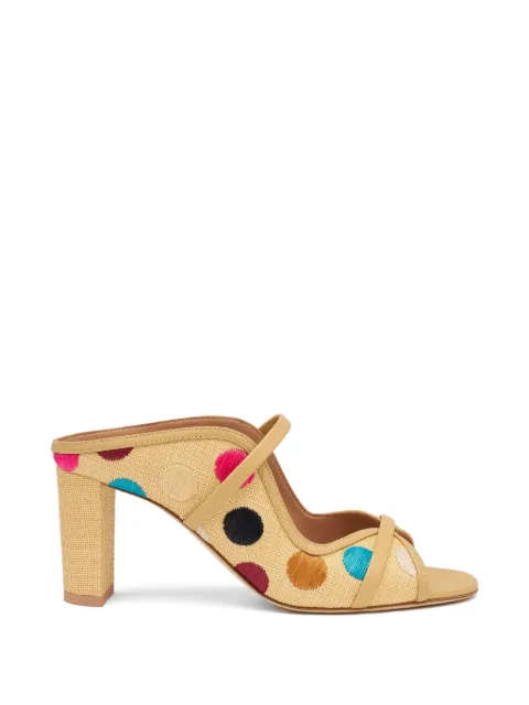 Malone Souliers Norah polka-dot raffia sandals Neutrals NORAH70219