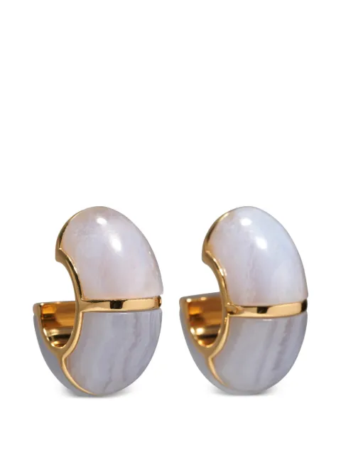 Lizzie Fortunato Zellige agate hoop earrings Gold R26E005