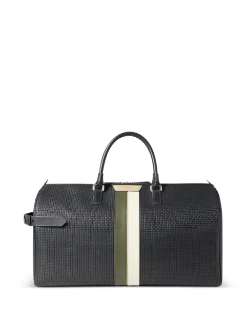 Serapian striped leather holdall Grey SRSTSMTR739850AQ07