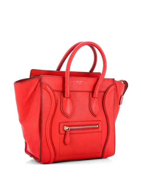 Celine Pre-Owned Luggage Bag Grainy Leather Micro tote bag Red TR6G9F18K5434ERS