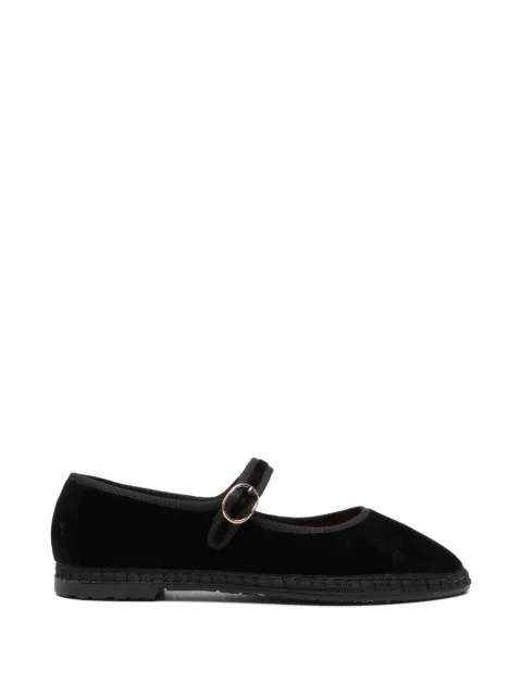FLABELUS Antonia velvet ballet flats Black MJ01ANTONIABLK