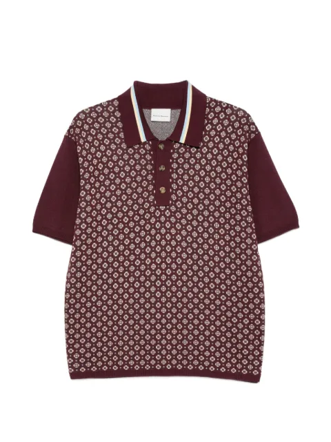 Drôle De Monsieur patterned polo shirt Red KPO205CO261